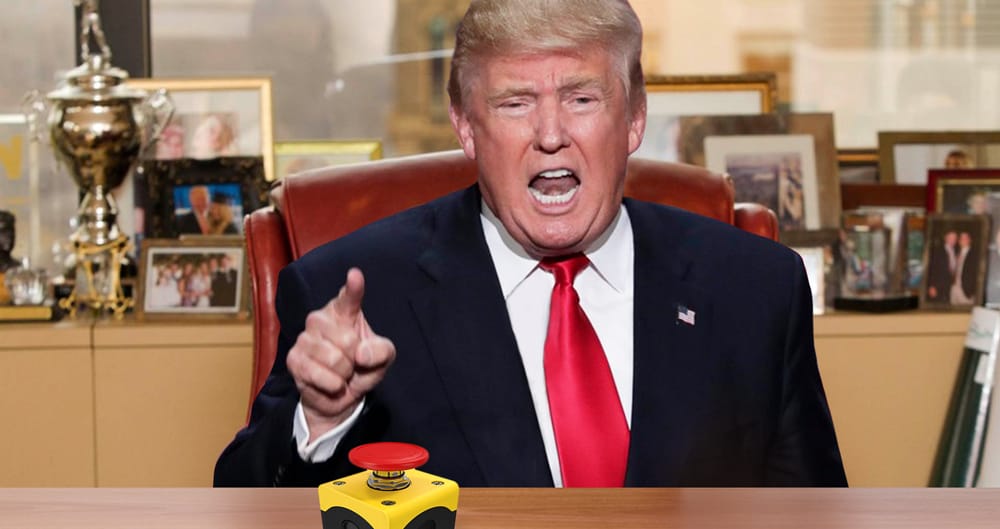 Report: Trump's Button Normal Size, Looks Bigger Next to Tiny Hands