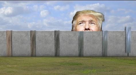 United States Hastily Builds Wall to Keep Trump In Mexico